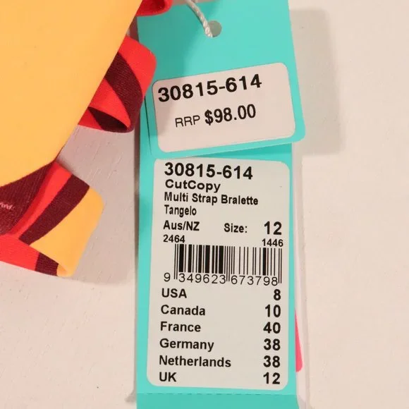 NWT Seafolly X Revolve Cut Copy Multi Strap Bralette in Tangelo - Picture 14 of 15